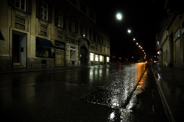 night, rain